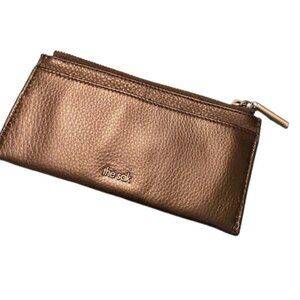 The Sak Neva Card Wallet Black Pebbled Leather Minimalist